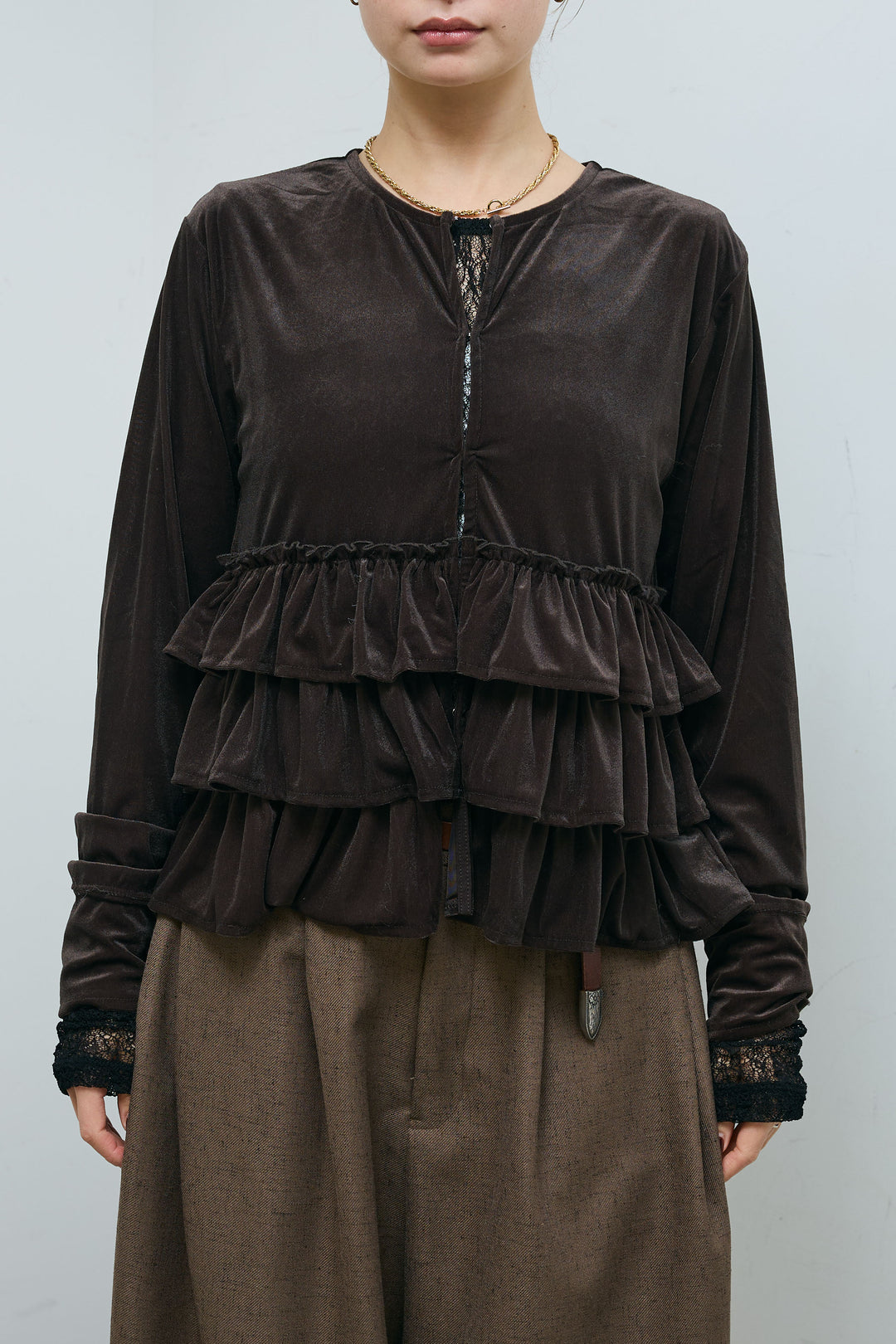 [予約]シアーベロアティアードカーディガン