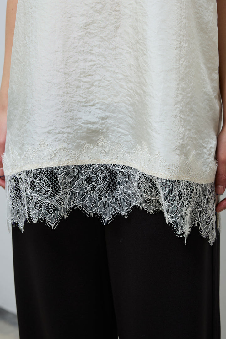 [予約]サテンレースキャミソール