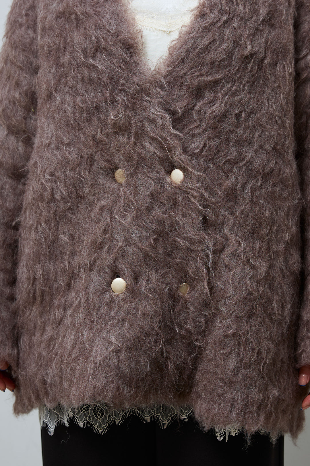 [予約/SET]ウェーブシャギーニットジャケット+エフォートレスカーブパンツ(2set)