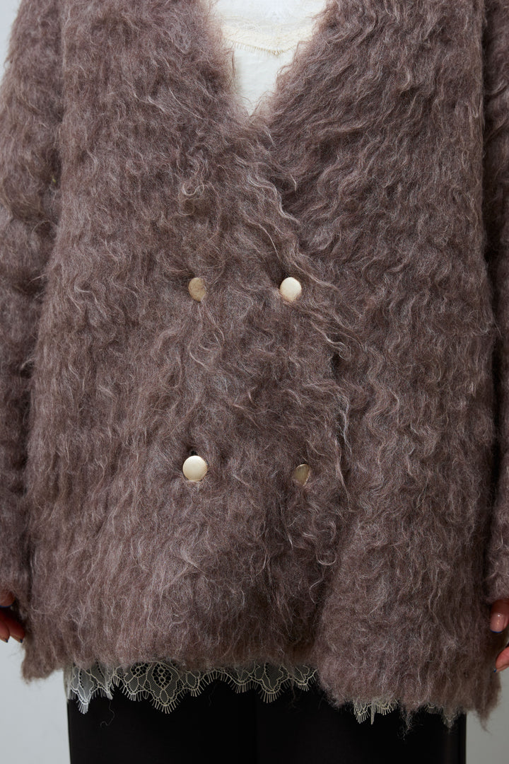 [予約/SET]ウェーブシャギーニットジャケット+エフォートレスカーブパンツ(2set)