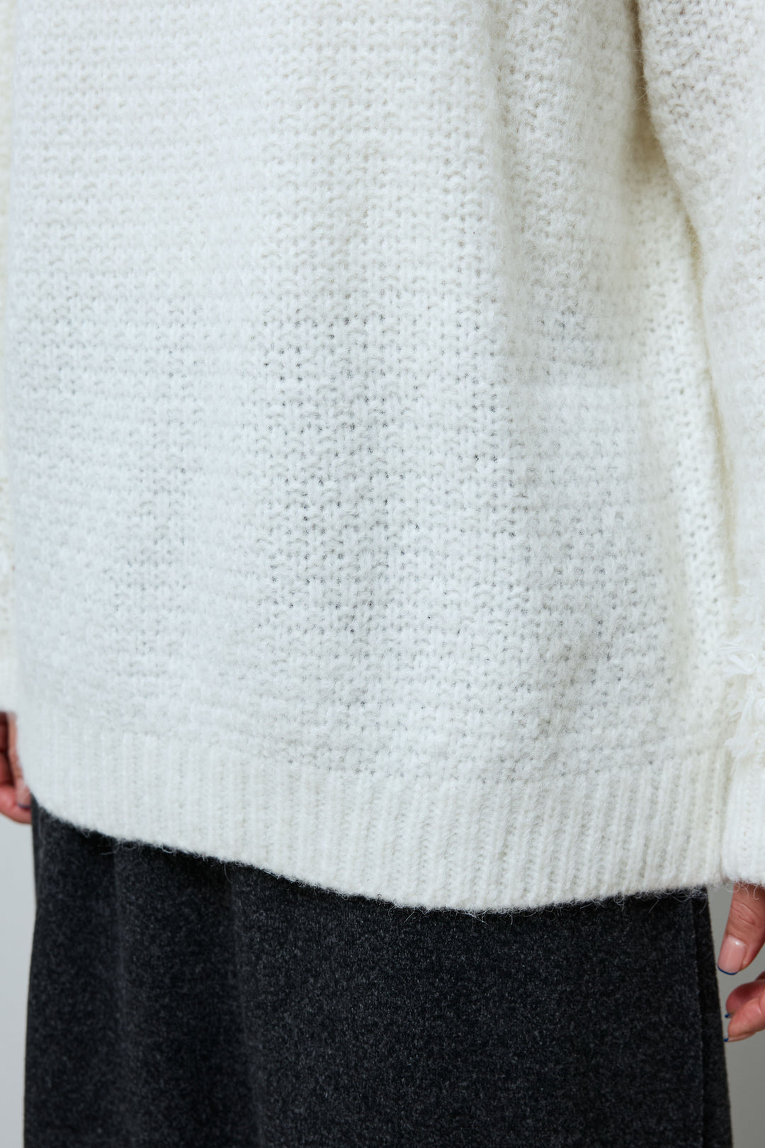 [予約]切り替えパターンミニフリンジニット