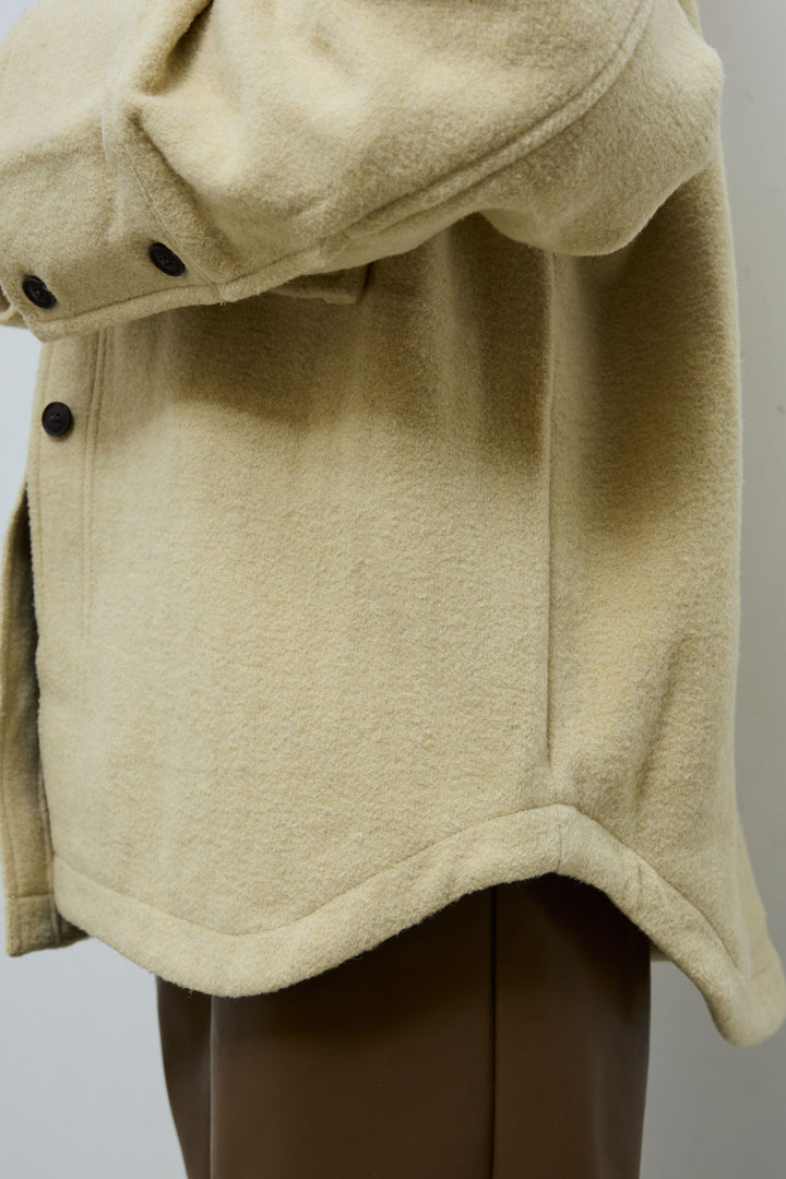 [予約/SET]ウールモッサ杢ヘリンボーンシャツJK+ストレッチフェイクレザーハーフパンツ(2set)