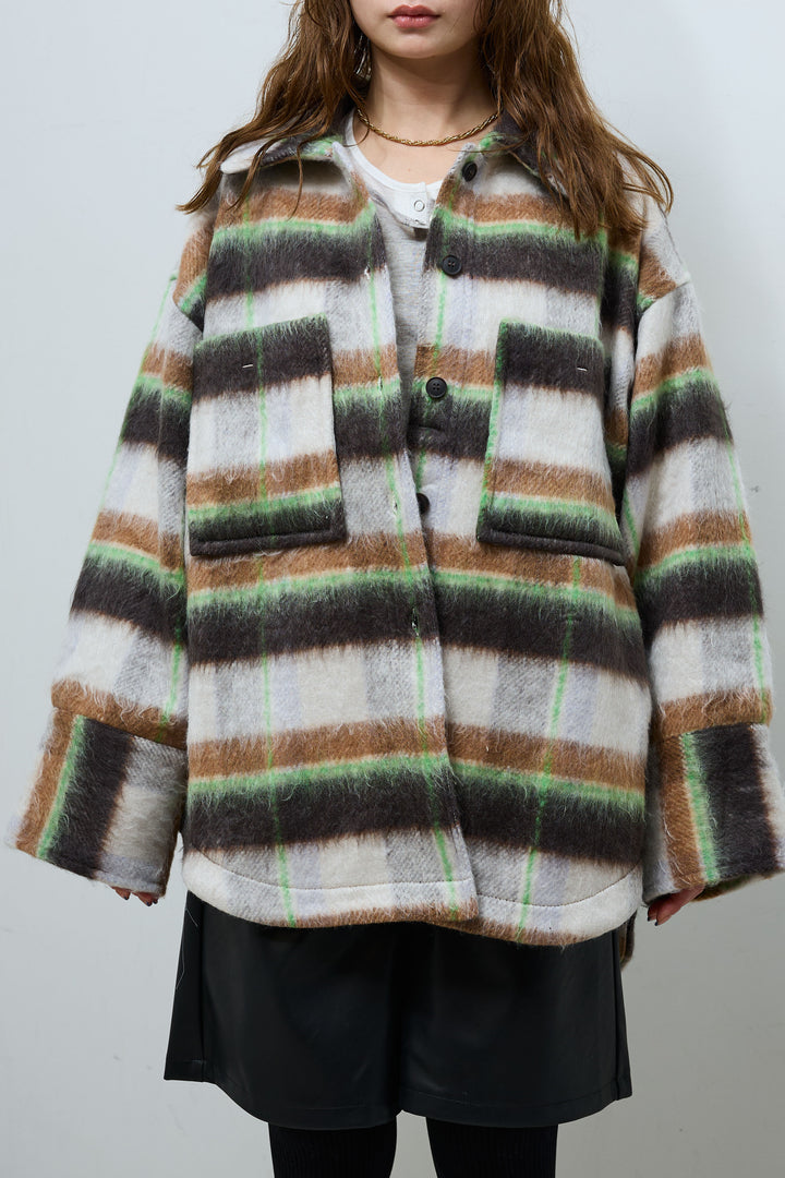 [予約]ウールモッサ杢ヘリンボーンシャツJK