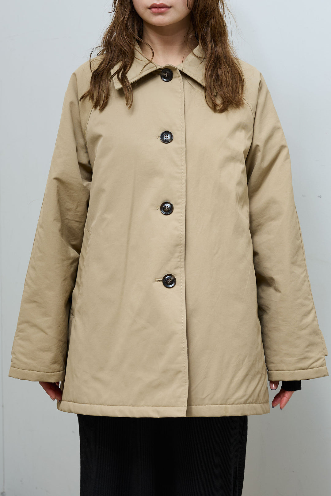 [予約/SET]キルトライニングAライントレンチ+アルパカタッチフライトニットキャップ+スウェット切り替えデニムパンツ(3set)