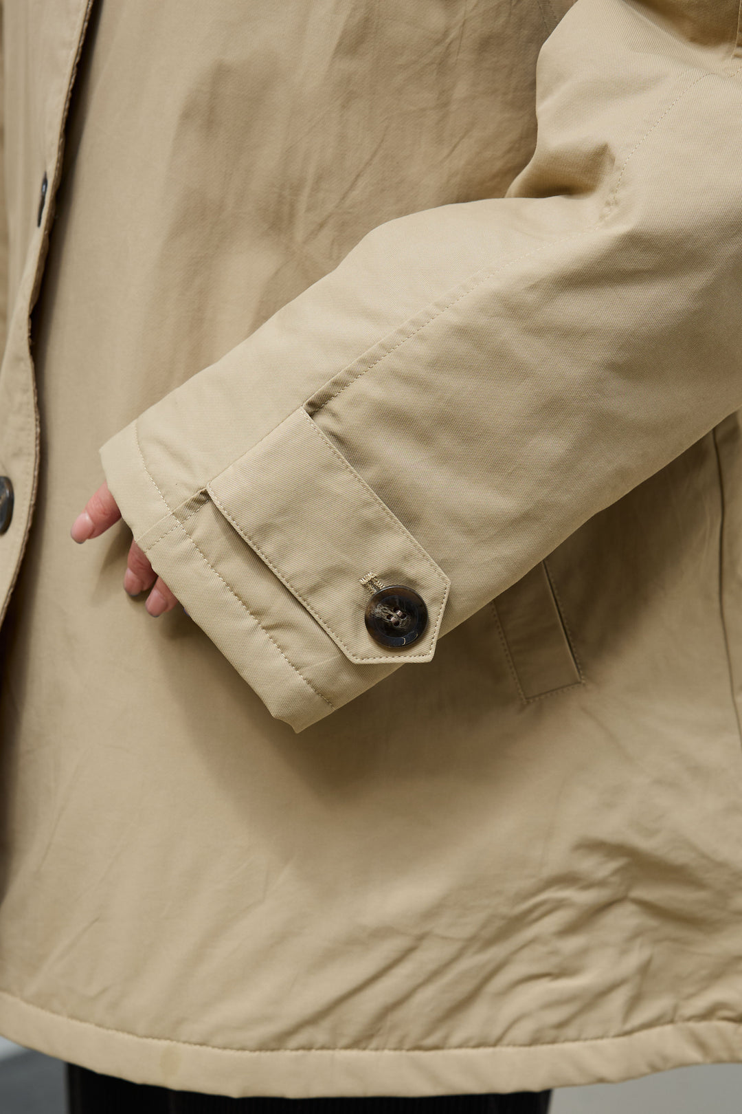 [予約/SET]キルトライニングAライントレンチ+アルパカタッチフライトニットキャップ+スウェット切り替えデニムパンツ(3set)