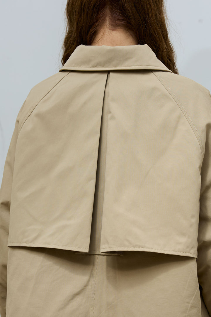 [予約/SET]キルトライニングAライントレンチ+アルパカタッチフライトニットキャップ+スウェット切り替えデニムパンツ(3set)