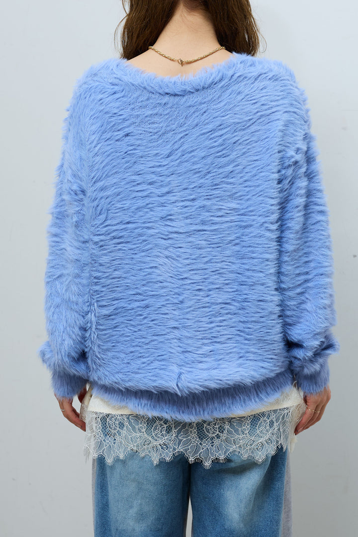 [予約]起毛シャギーカーディガン