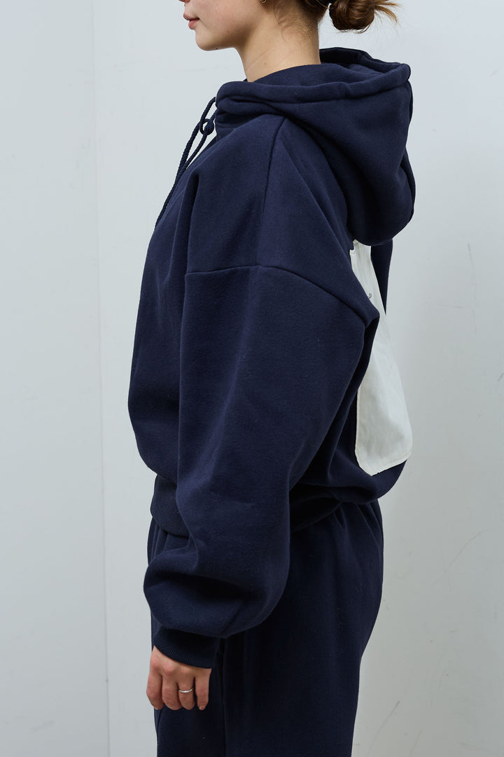 [予約/SET]バックラベルコンパクトフーディ+裏起毛立体カーブパンツ(2set)