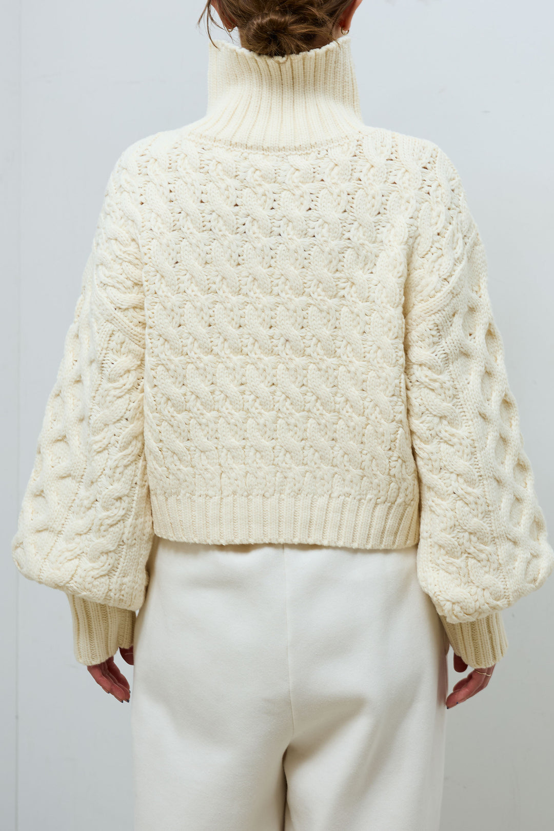 [予約/SET]バルキーケーブルハーフジッププルオーバー+裏起毛スウェットワイドパンツ(2set)