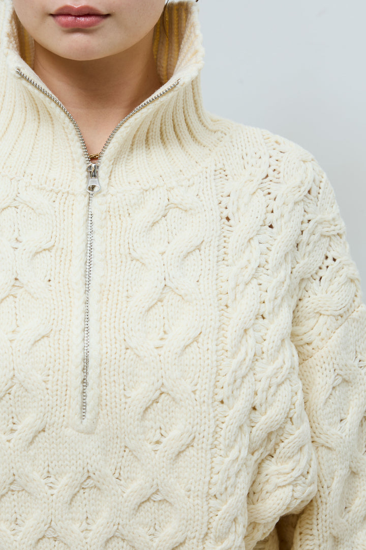 [予約]バルキーケーブルハーフジッププルオーバー