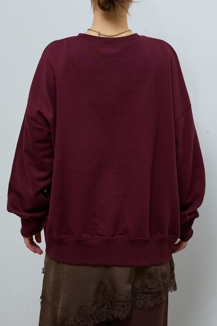 [予約/SET]カレッジプリントリメイク風スウェット+アシンメトリーレースロングキャミ(2set)