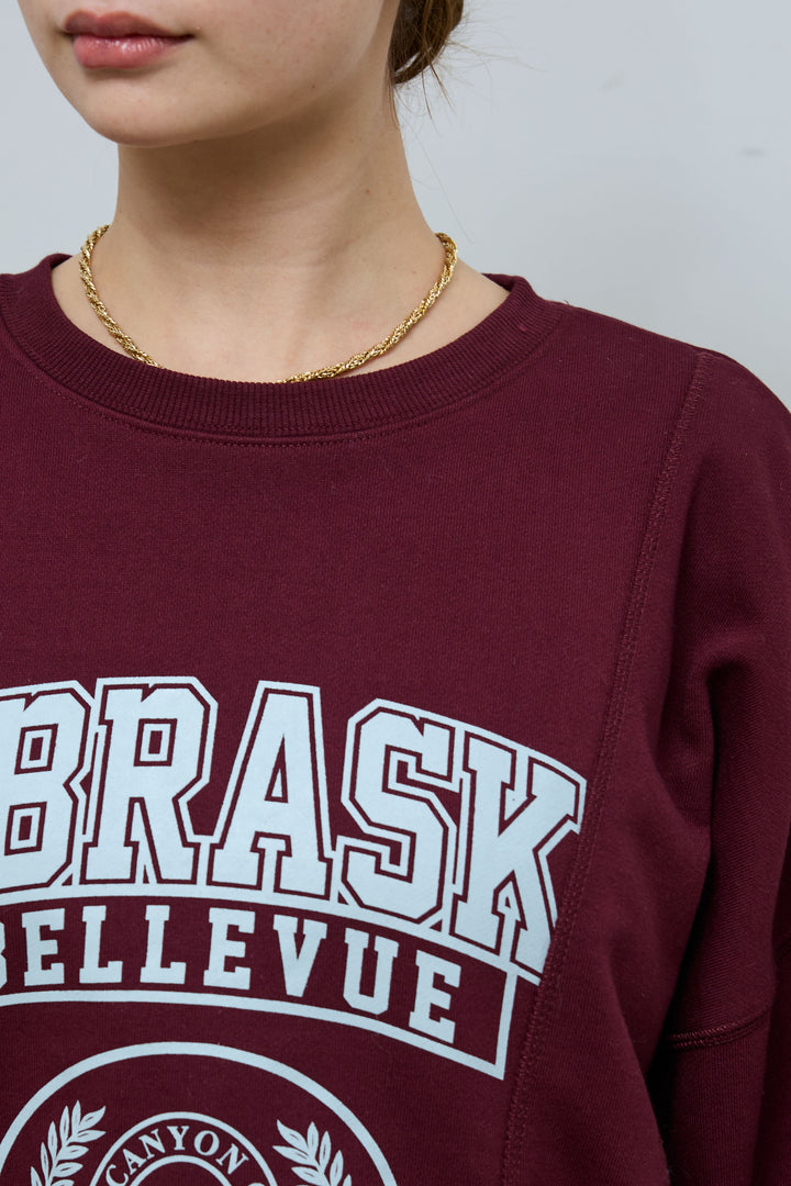 [予約]カレッジプリントリメイク風スウェット