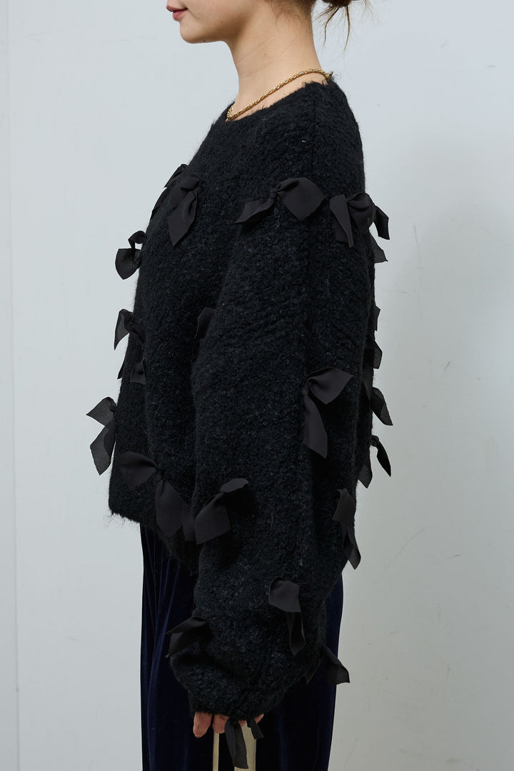 [予約]ブークレー×ジョーゼットリボンニット