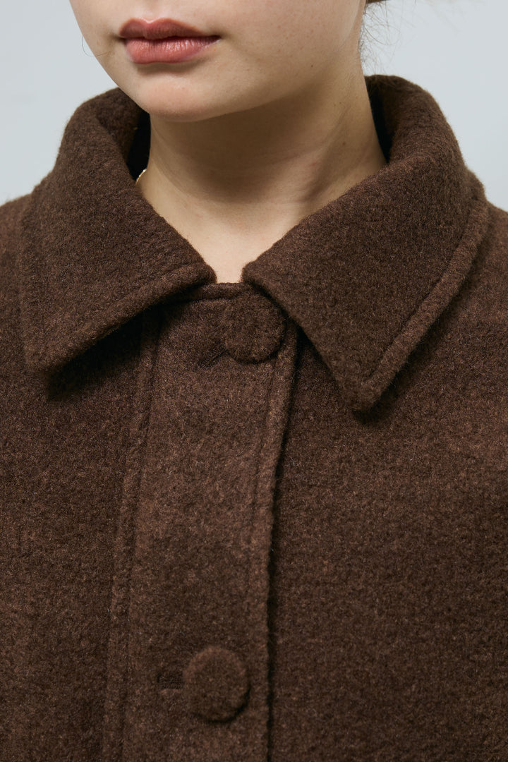 [予約/SET]ソフトシャギー ブルゾン+スウェット切り替えデニムパンツ(2set)