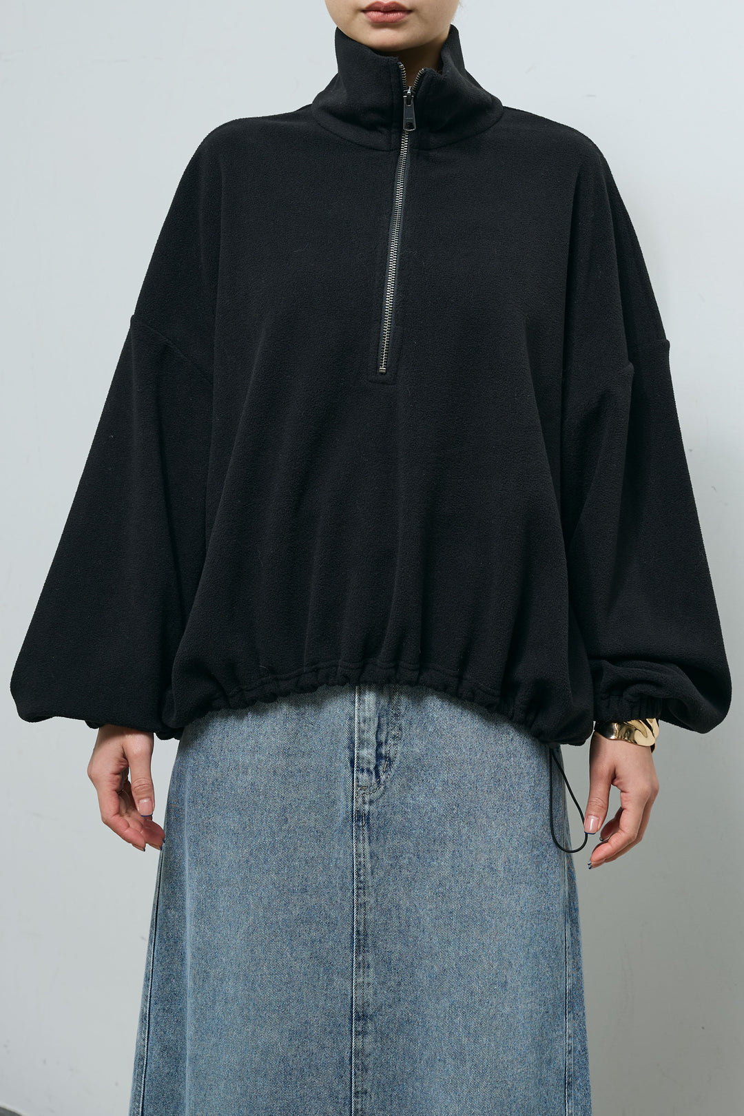 [予約/SET]ハーフジップフリースブルゾン+オーセンティックデニムSK(2set)