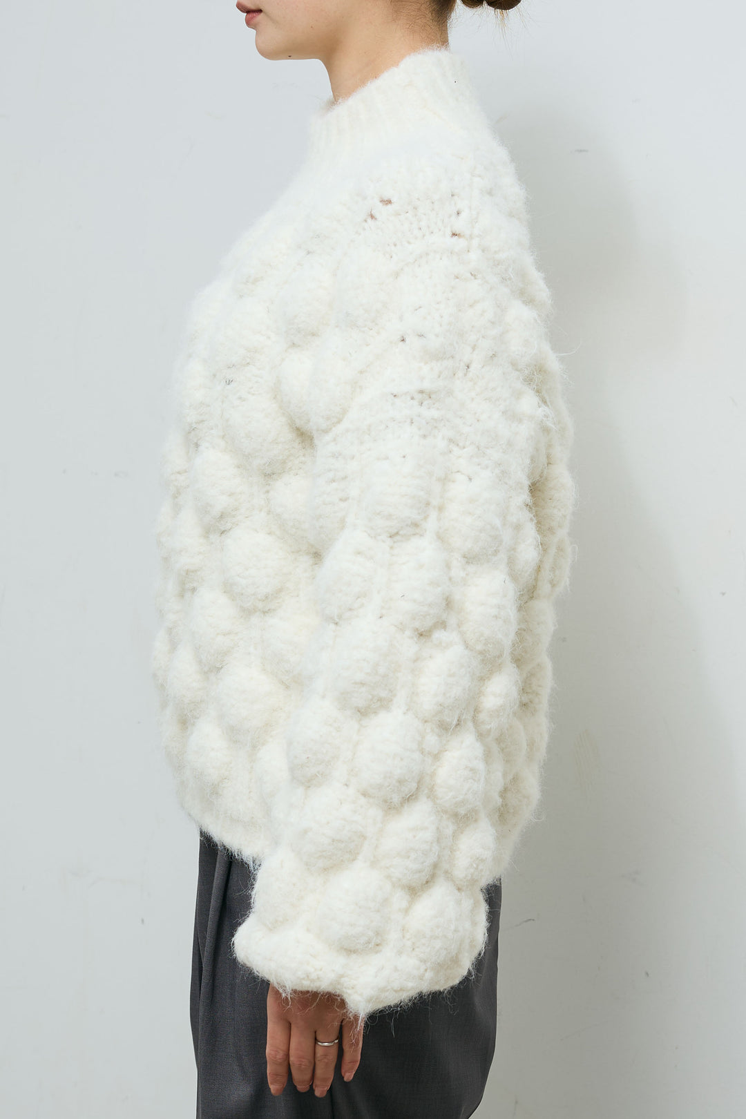 [予約/SET]テクスチャーハイネックニット+TRツイルスプリングカラータックパンツ(2set)