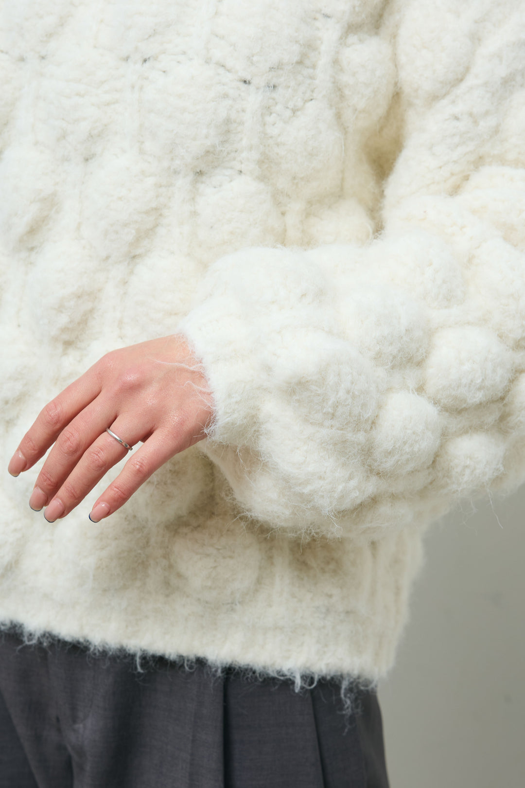 [予約/SET]テクスチャーハイネックニット+TRツイルスプリングカラータックパンツ(2set)