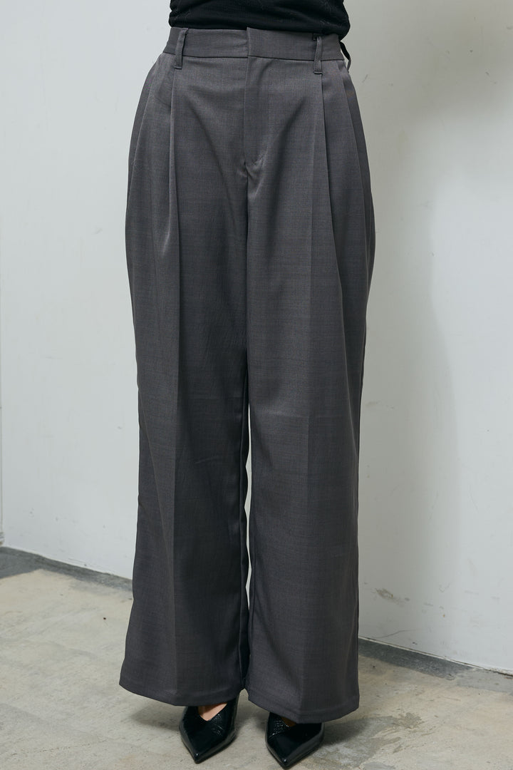 [予約/SET]テクスチャーハイネックニット+TRツイルスプリングカラータックパンツ(2set)