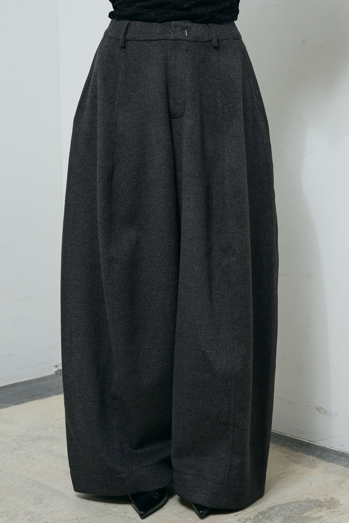 [予約]ウールタッチカーブワイドパンツ