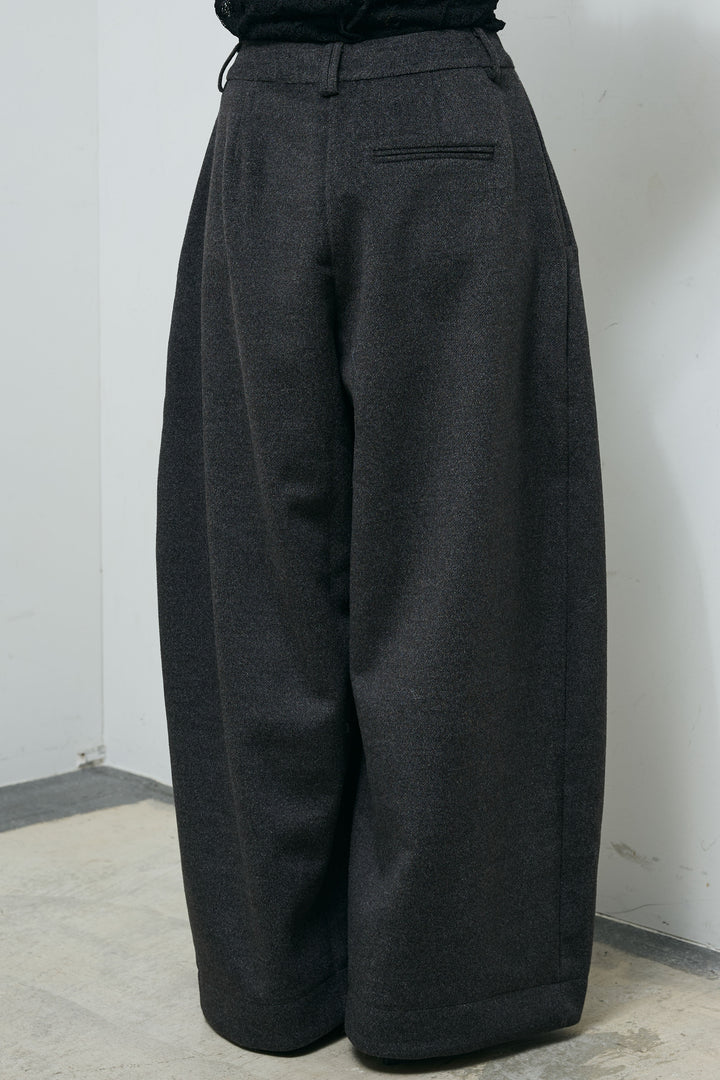 [予約]ウールタッチカーブワイドパンツ