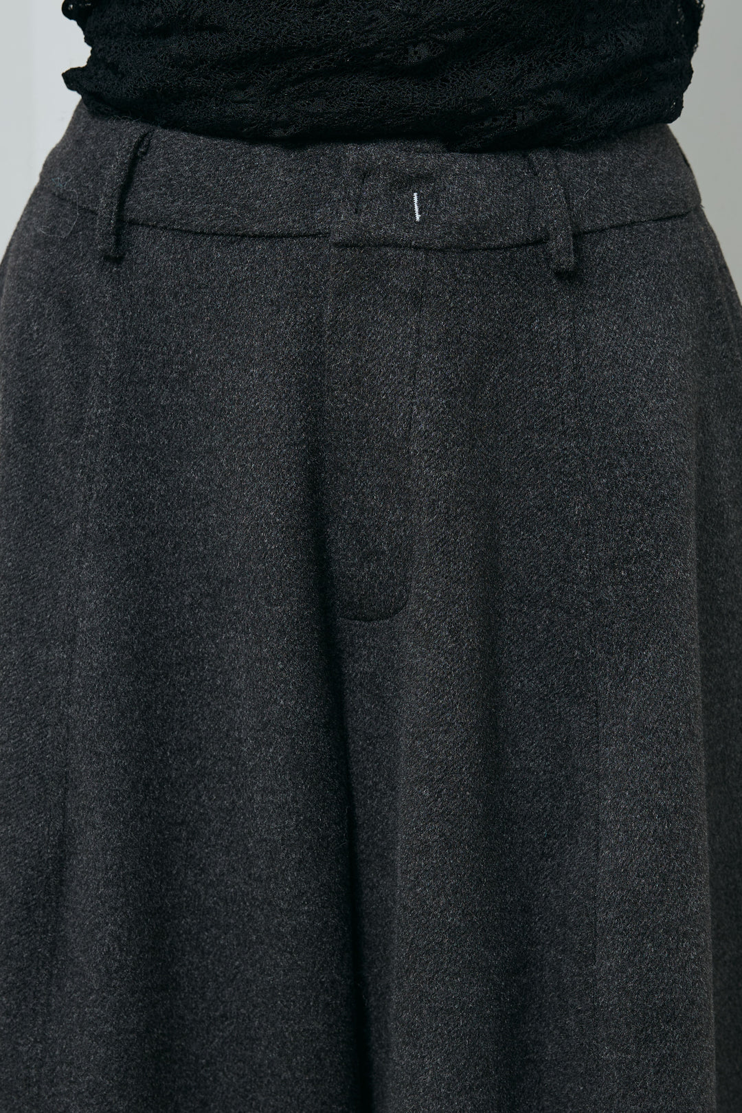 [予約]ウールタッチカーブワイドパンツ