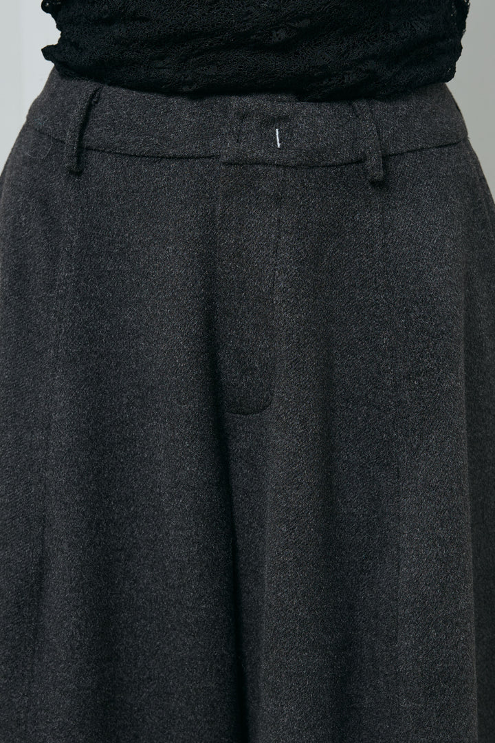 [予約/SET]起毛シャギーカーディガン+ウールタッチカーブワイドパンツ(2set)