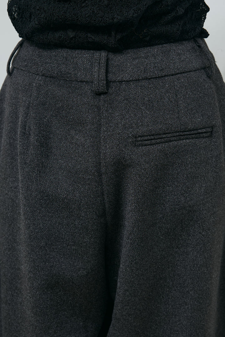 [予約]ウールタッチカーブワイドパンツ