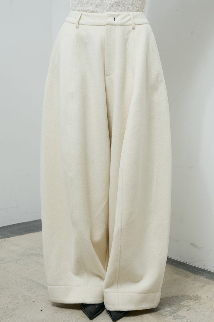 [予約]ウールタッチカーブワイドパンツ