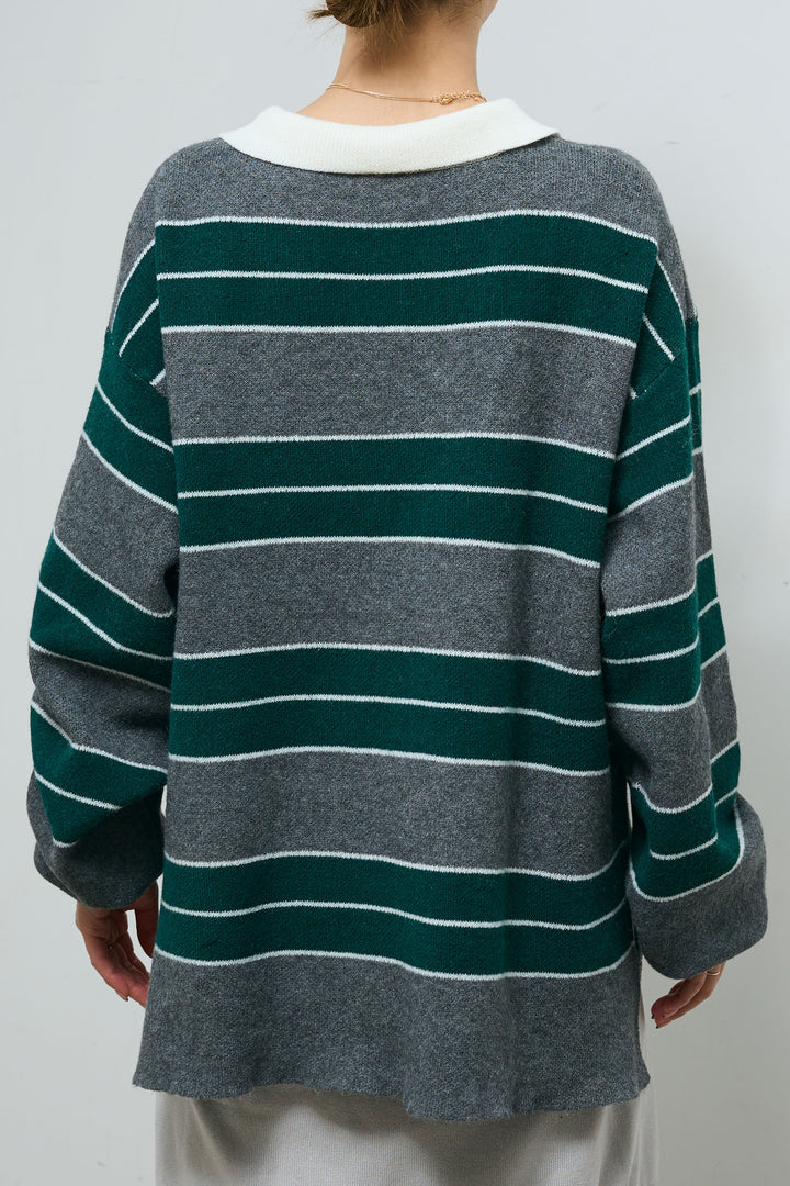 [予約]ラガーニットボーダーポロPO