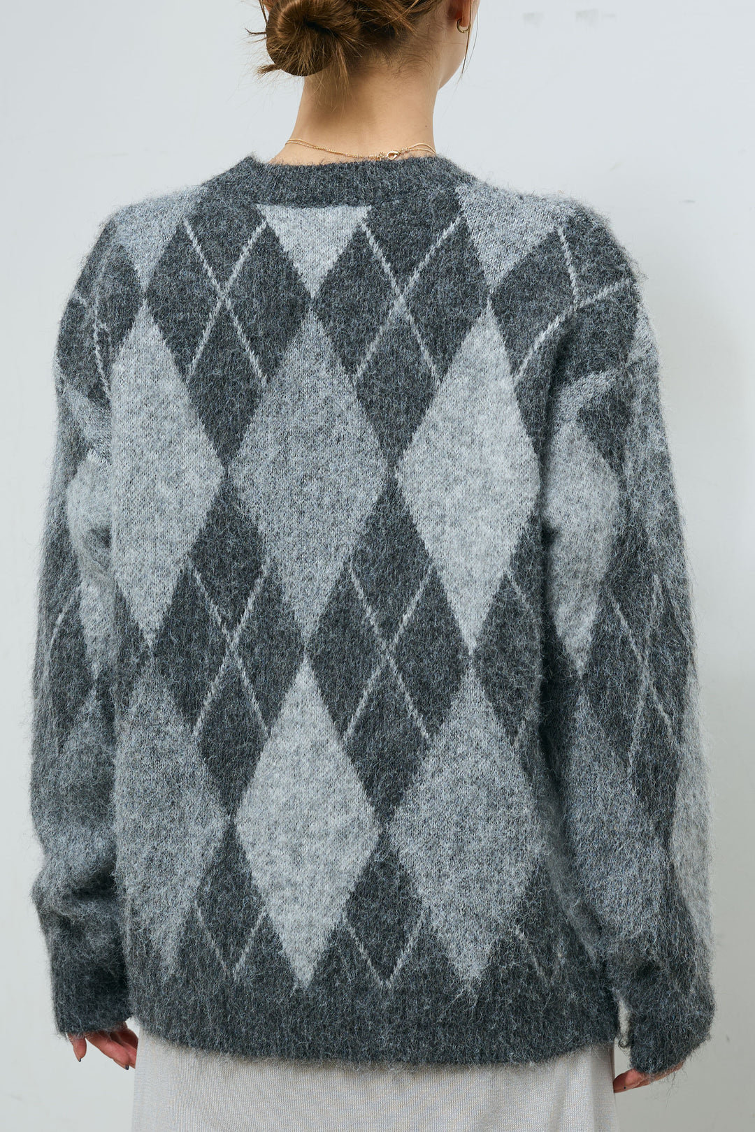 [予約/SET]アーガイルクルーネックニット+ウエストラップニットスカート(2set)