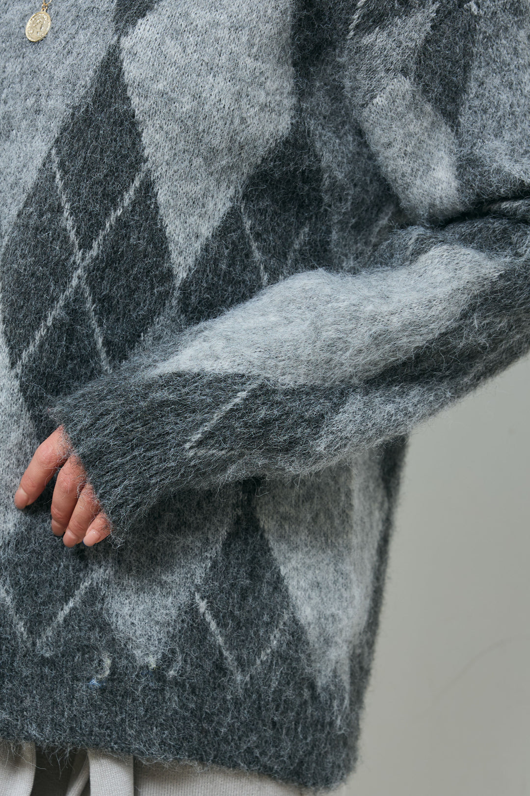 [予約]アーガイルクルーネックニット