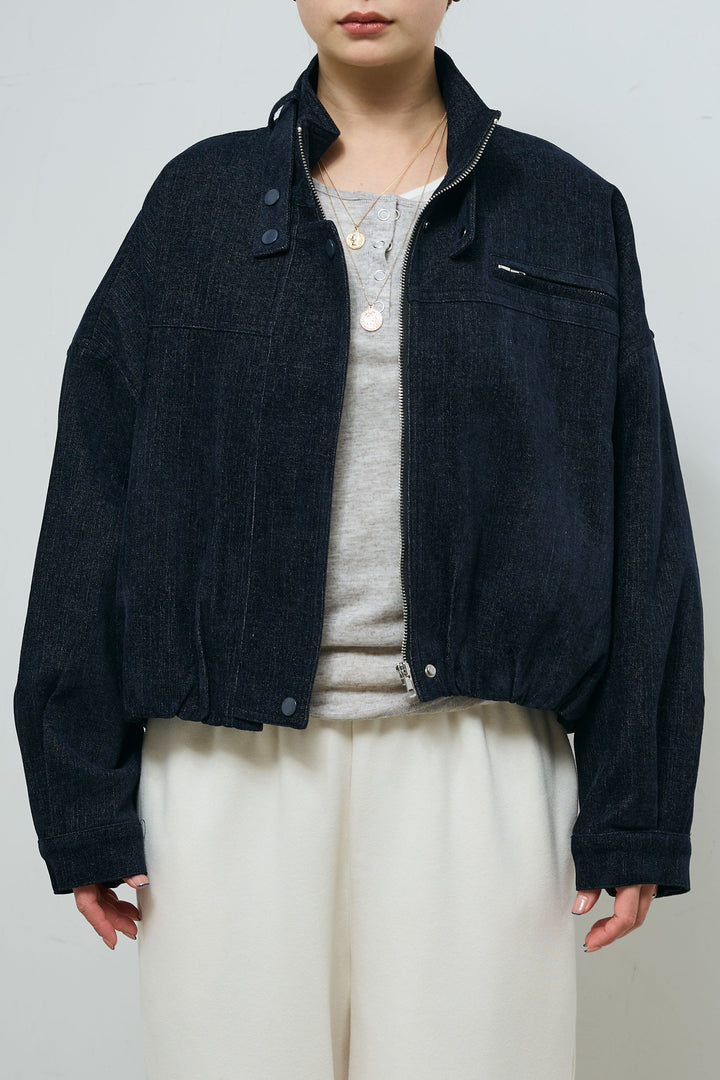 [予約]起毛タッチバルーンデニムブルゾン