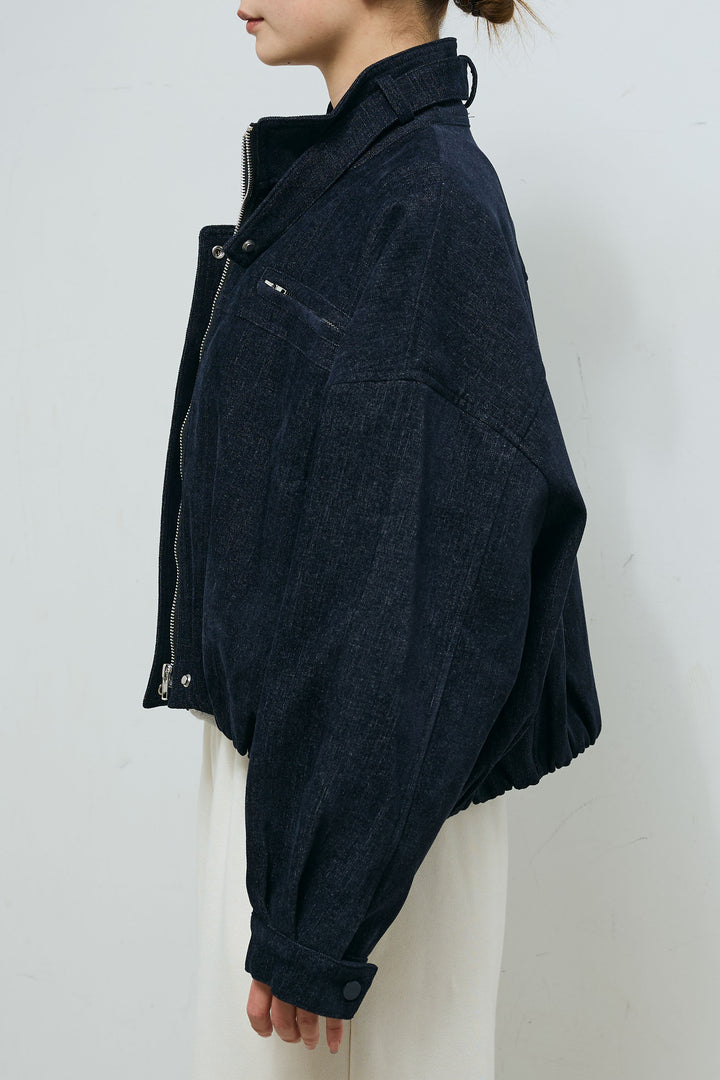 [予約]起毛タッチバルーンデニムブルゾン