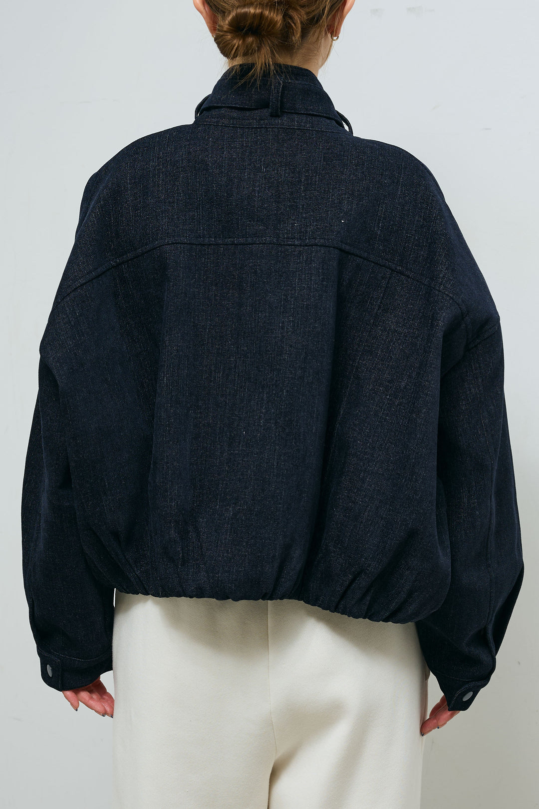 [予約]起毛タッチバルーンデニムブルゾン