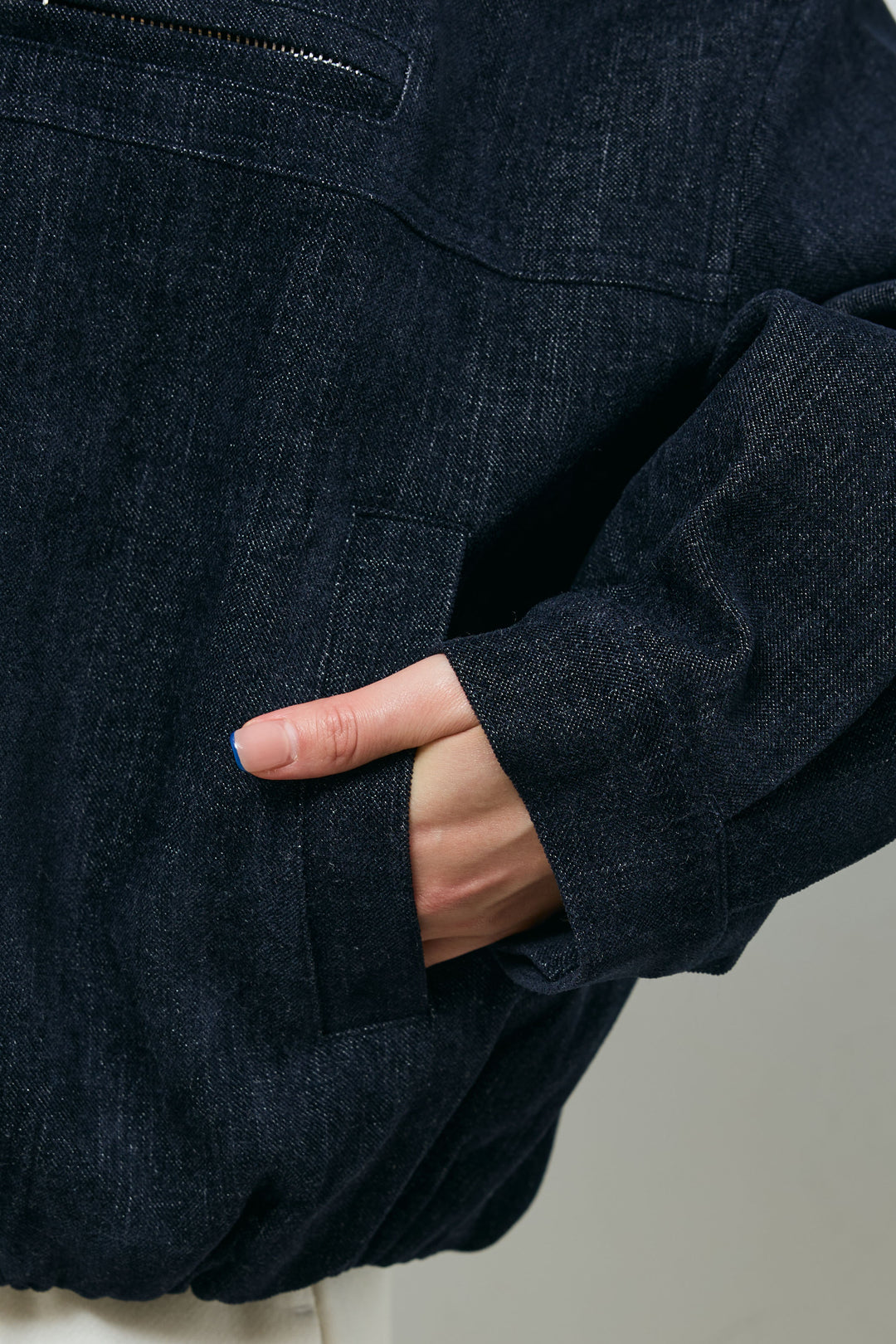 [予約]起毛タッチバルーンデニムブルゾン