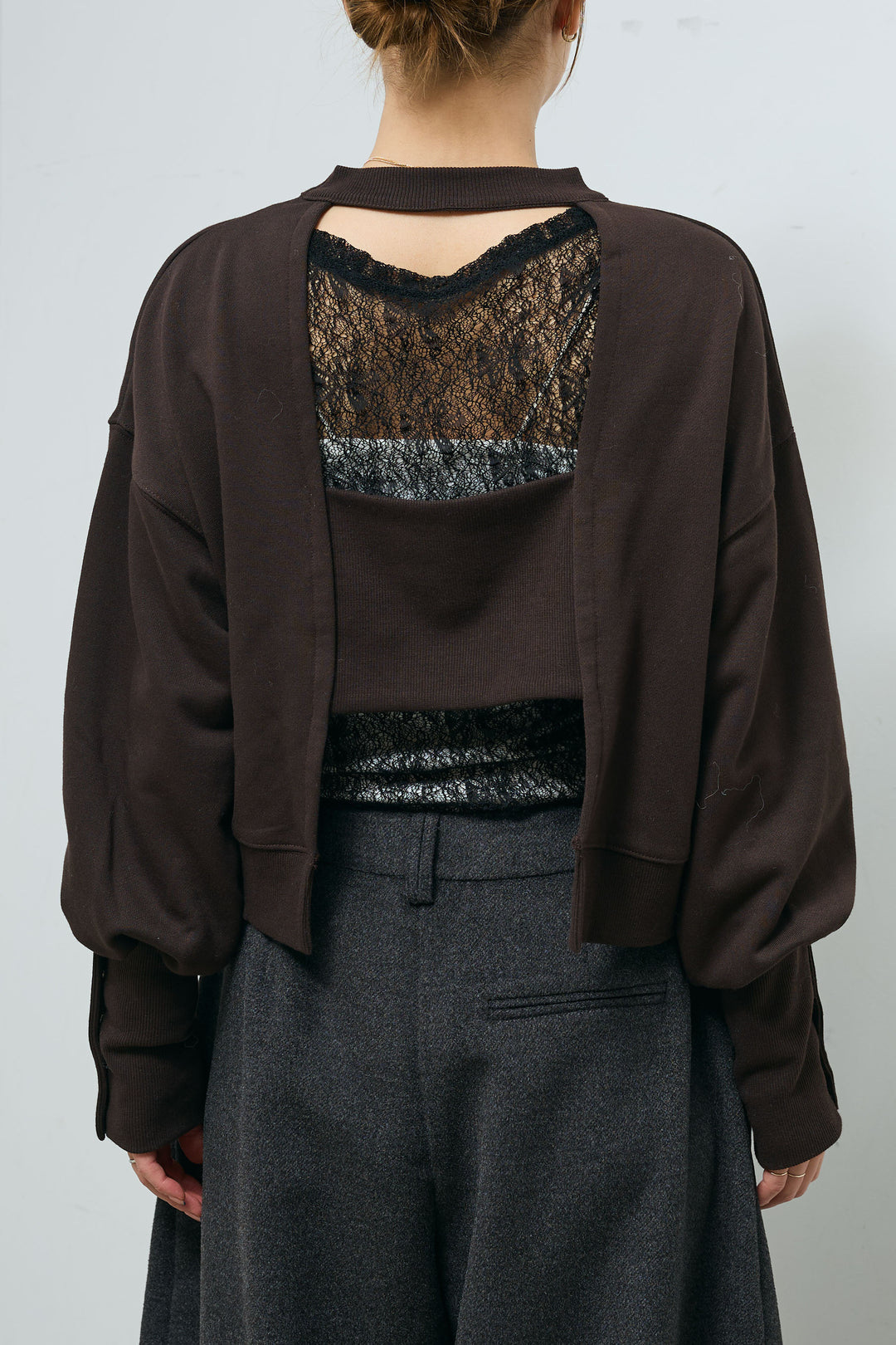 [予約/SET]バックオープン裏毛PO+シアーレーストップス+ウールタッチカーブワイドパンツ(3set)