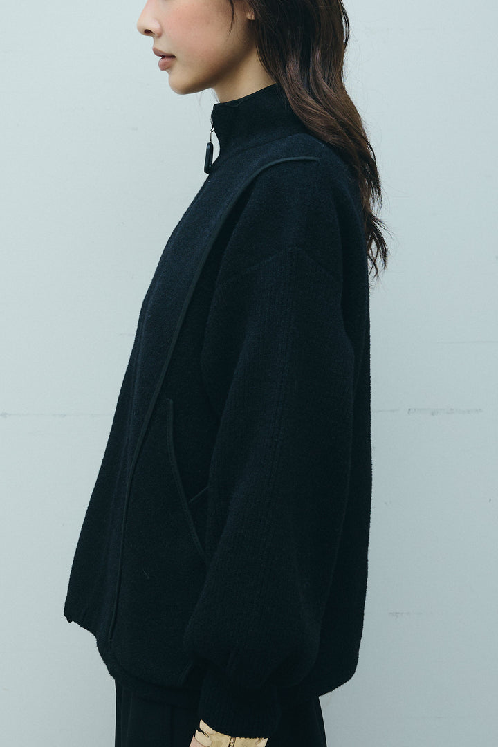 [予約/SET]パイピングハイネックブルゾン+裏起毛ポンチカーブパンツ (2set)