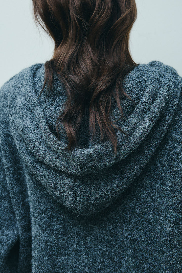 [予約/SET]フェイクレザーオーバーサイズブルゾン+ニットフーディ(2set)