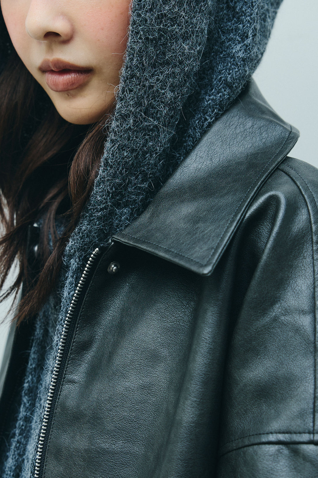 [予約]フェイクレザーオーバーサイズブルゾン