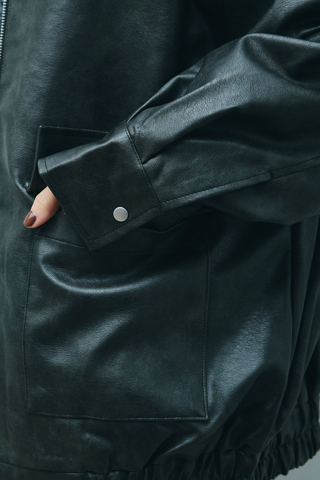 [予約]フェイクレザーオーバーサイズブルゾン