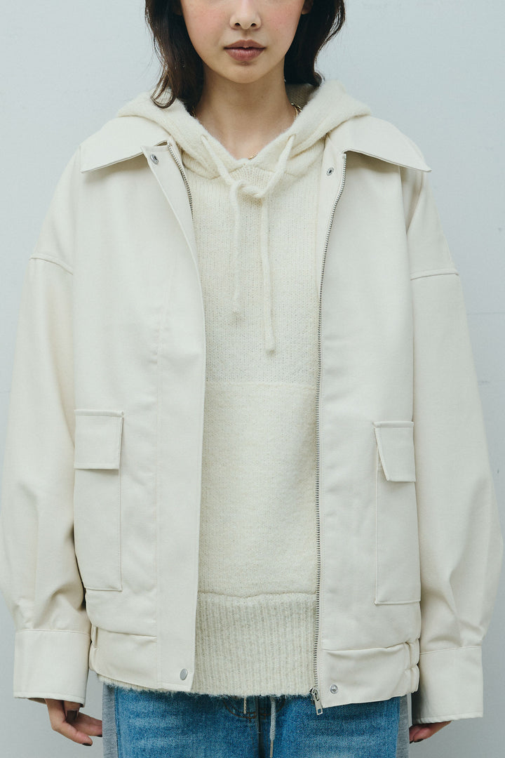 [予約]フェイクレザーオーバーサイズブルゾン