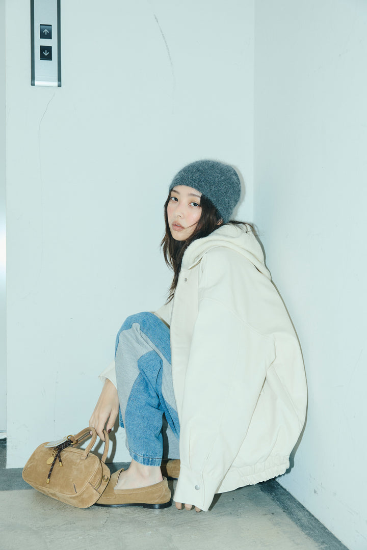 [予約]フェイクレザーオーバーサイズブルゾン