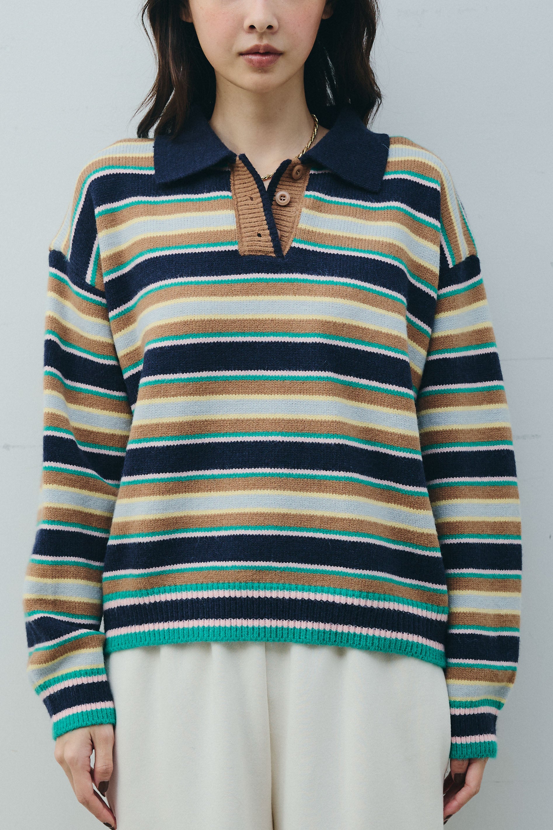 予約]マルチボーダーポロニット – IAMALPHA