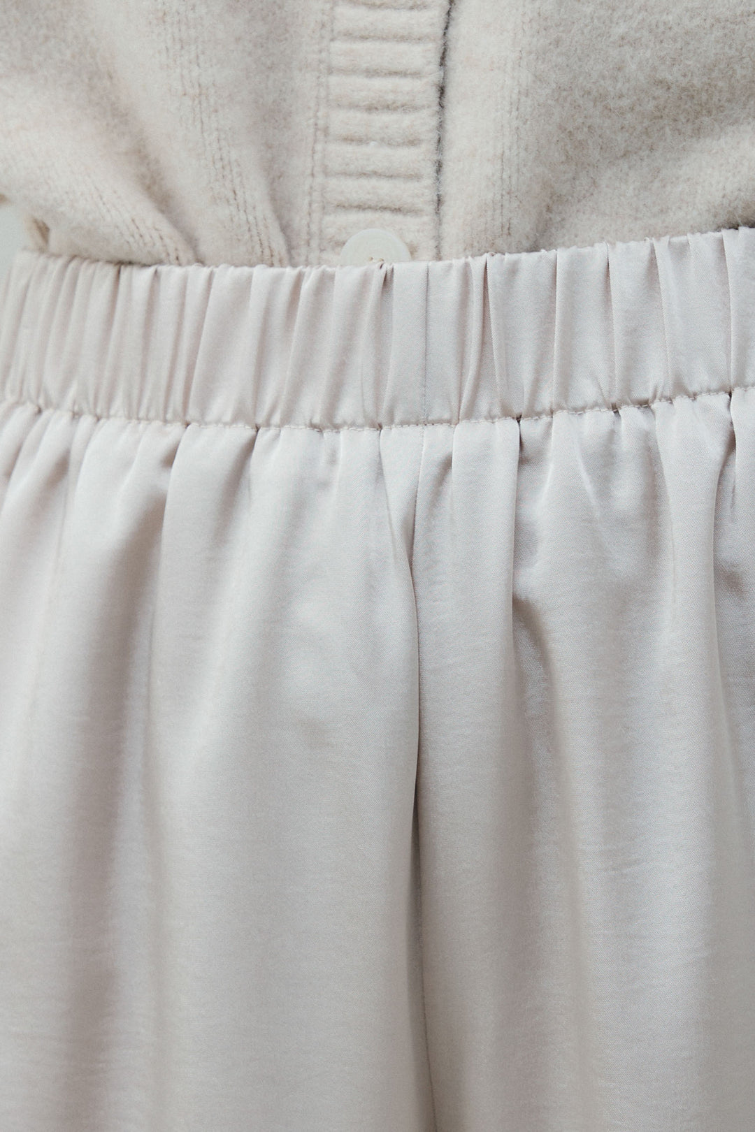 [予約]サテンワイドタックパンツ