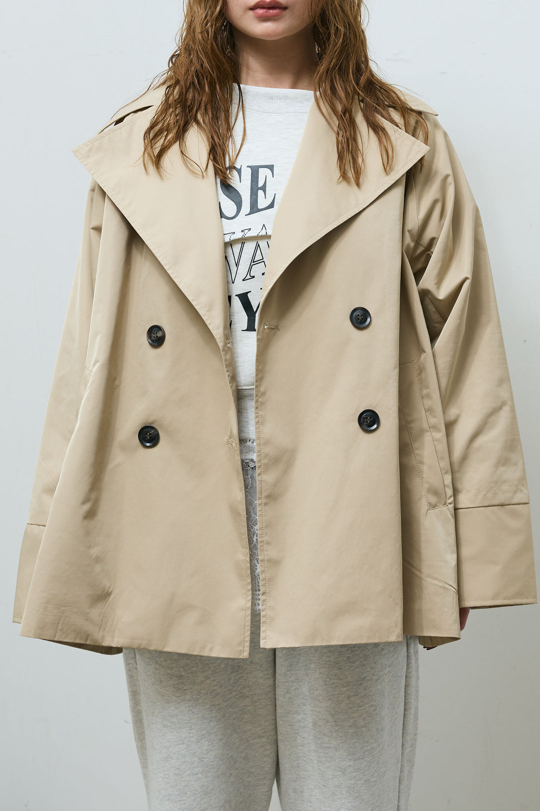 [予約]ナイロンショートトレンチコート