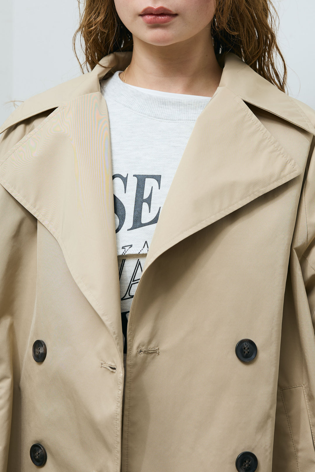 [予約]ナイロンショートトレンチコート