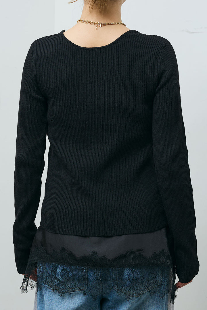 [予約]レースアップ2wayリブニット