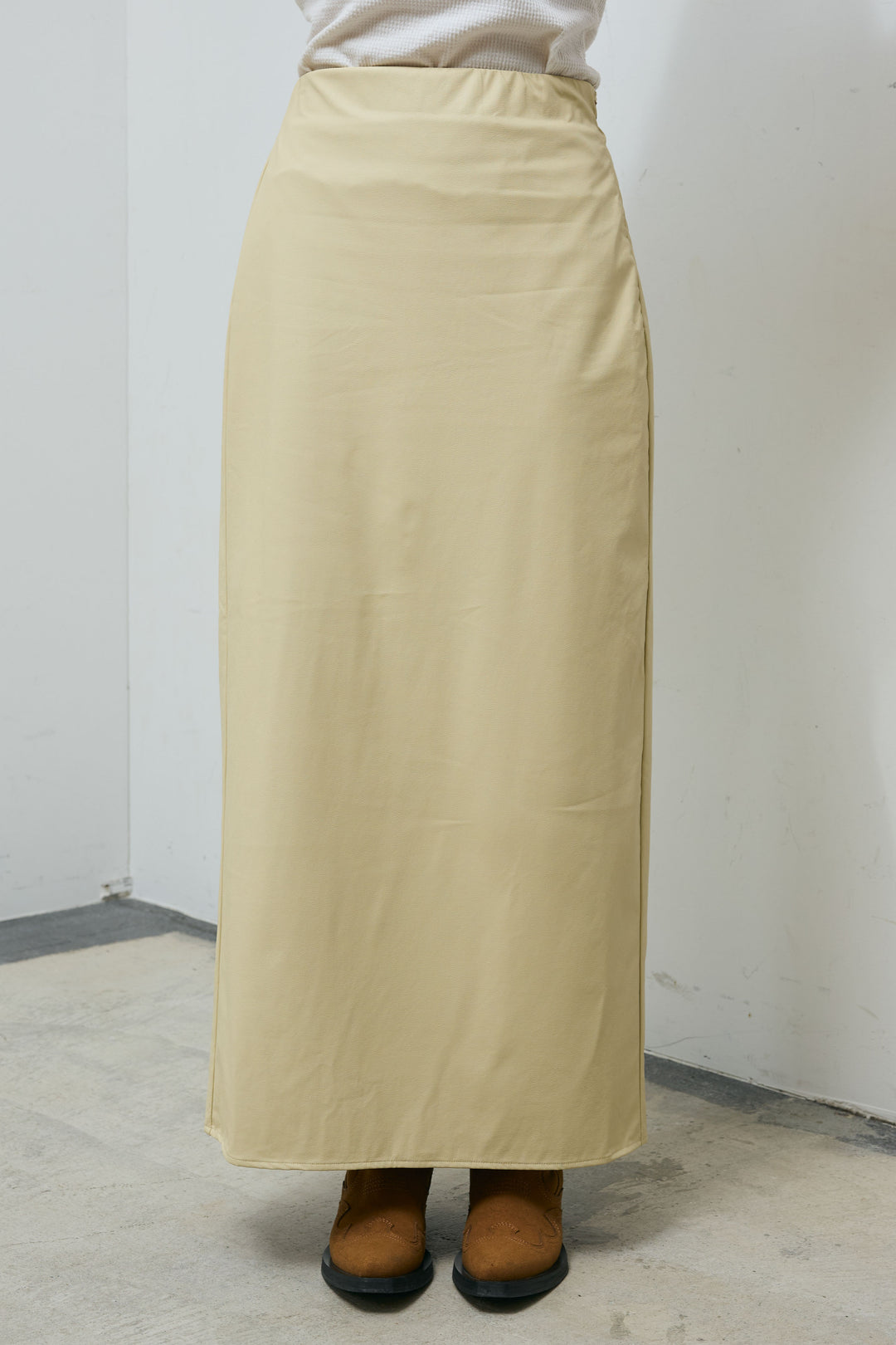 [予約]ウォッシャブルライトフェイクレザースカート