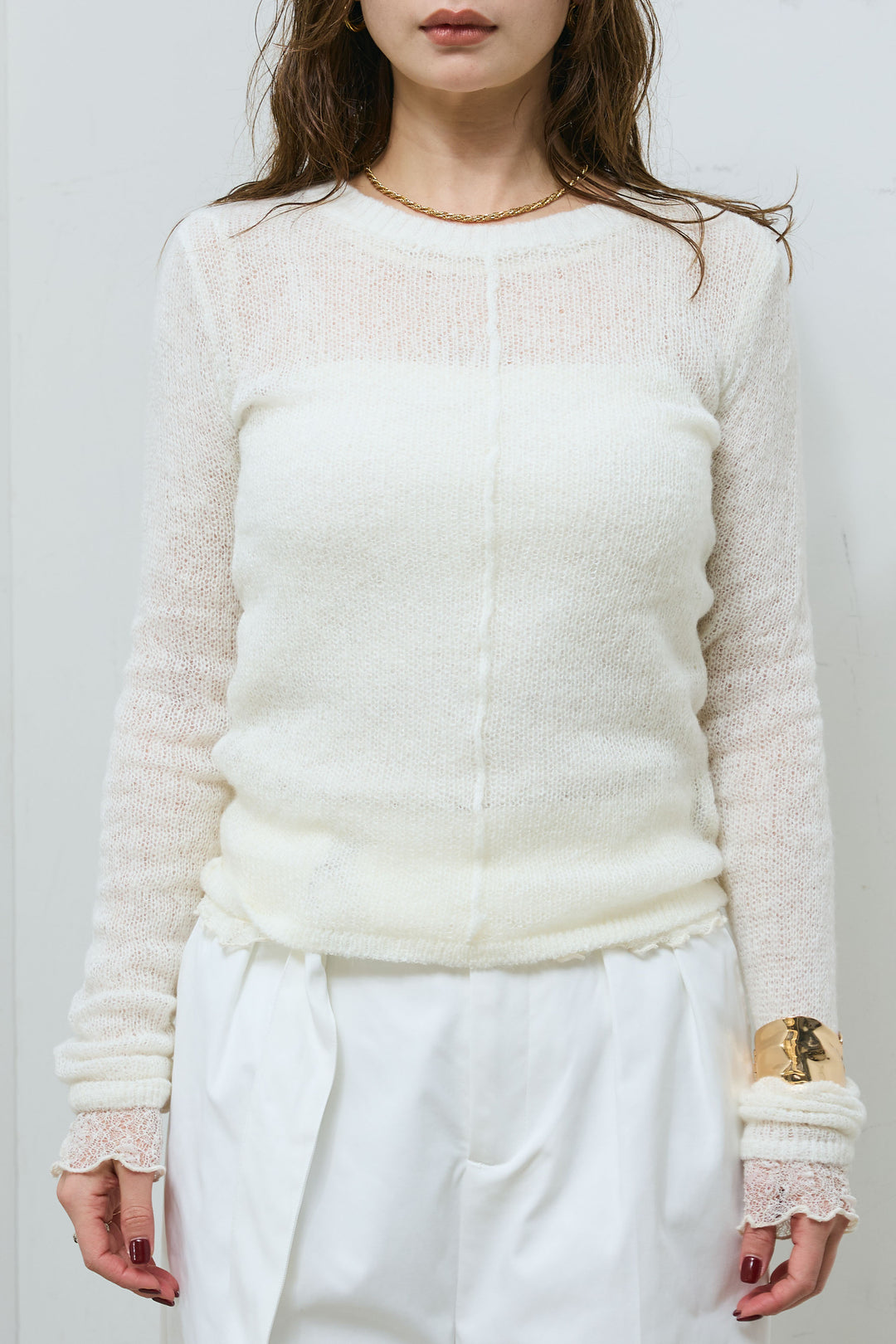 [予約]モヘアセンターリンキングシアーニット