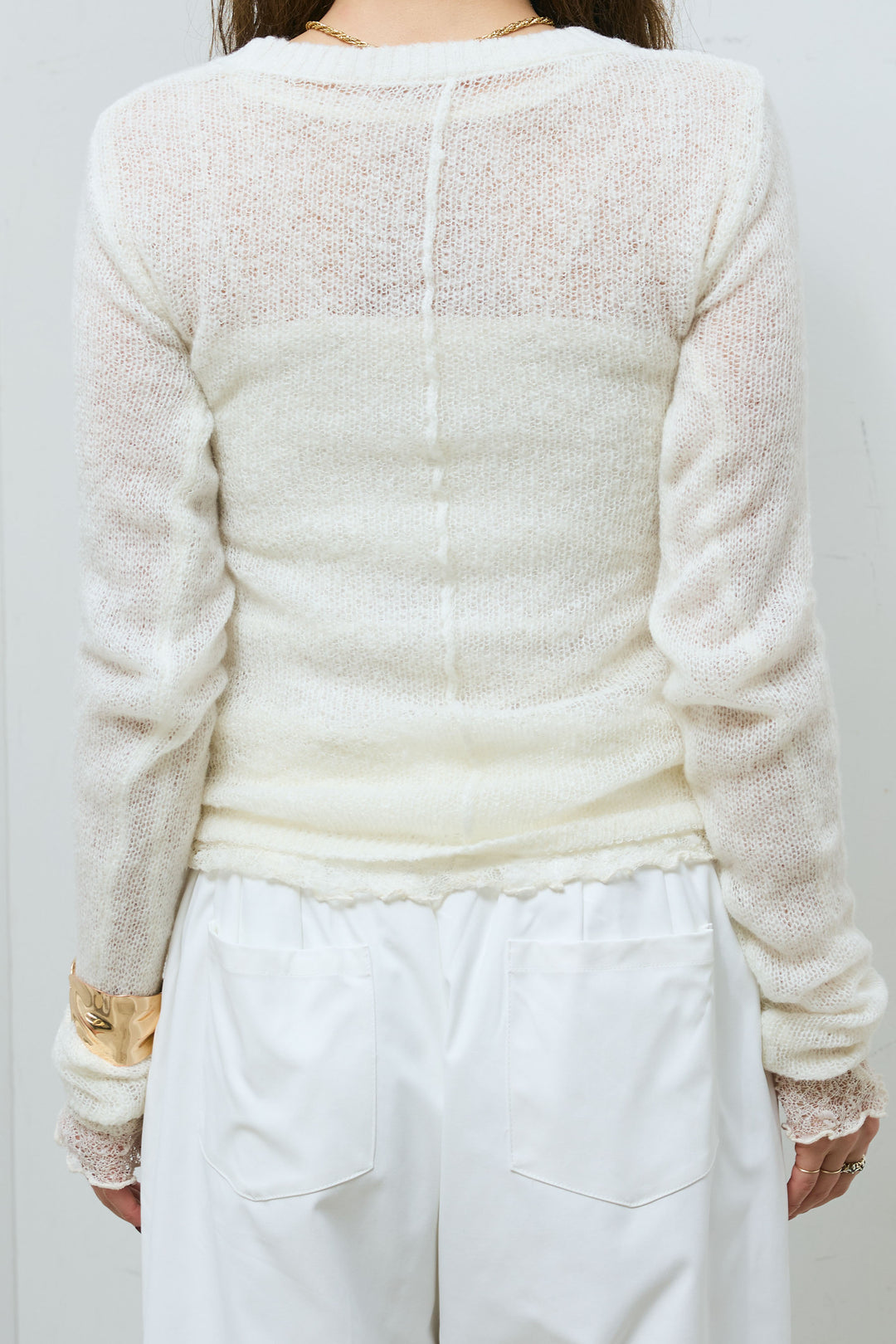 [予約]モヘアセンターリンキングシアーニット